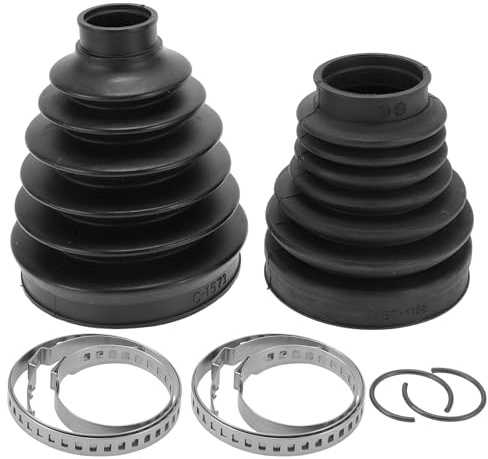 Hihaha No.TDR000120 CV Joint Boot Kit W/Clamps for Land Rover Range Rover 03-12 Inner Outer Constant Velocity Joint Boot Strong Durable Rubber 1 Set Black