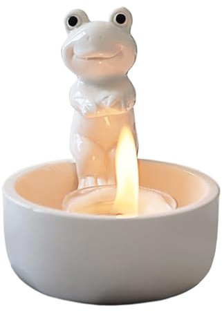Keramik-Frosch-Kerzenständer, Teelicht-Kerzenhalter - Tisch-Teelicht-Dekoration Frosch | Kerzenhalter aus Keramik mit zarter Textur, Dekoration für Nachttisch, Kaminsims, Couchtisch, Bücherregal, Küch