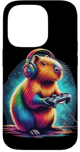 Capybara Gaming Lover Video Game Colorful Capybara Gamer Case for iPhone 14 Pro