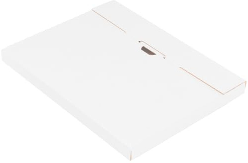 Förpackning kalenderförpackning vit 245 x 195 x 20 mm – enkel hopfällbar typ – frakt post vikbar låda stor brevlåda bokvändning – perfekt för frakt 100 stycken