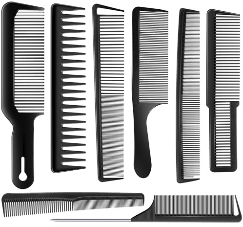 SALONSILK Hair Comb for Men & Women, 8PCS Professional Styling Combs for Wet Curly Natural Hair Detangling Parting Teasing Styling & Cutting