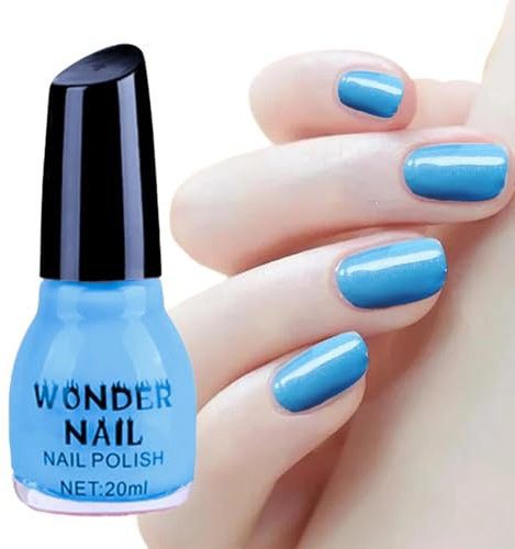 Nail Polish Quick Dry & Long Lasting Varnish Neutral Polish Water Based Formula Natural for DIY Nail Art Gift, Light Blue, 20ml (1PCS)
