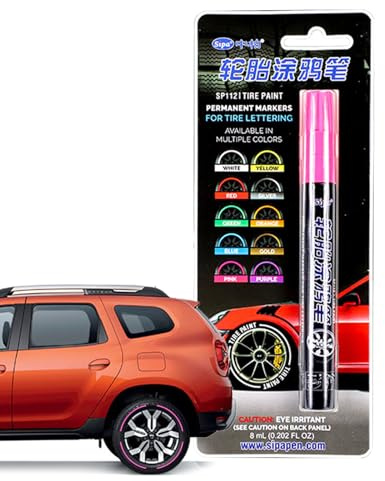 Rotulador de pintura de neumáticos – Bolígrafo con tinta flexible resistente al agua | Bolígrafo con tinta flexible para neumáticos, vidrio, latas, piedras, zapatos de lona y jardín | Más fácil de