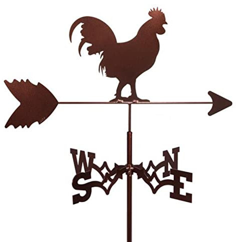 HJYBFA Wetterfahne mit Hahn-Ornament, Wetterfahne aus Gusseisen, Windrichtungsanzeiger für Dächer, Richtungsanzeiger für den Außenbereich, Dach, Garten, Berg, Innenhof-Dekor