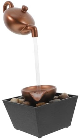 Toddmomy 1stück Kompakte Mini- Tischbrunnen Beruhigendes Wasserspiel Für Innendekoration Office Und Zen-Garten Mit -Beleuchtung Und USB-stromversorgung