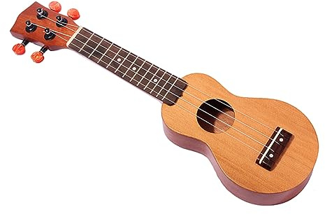 Supvox Kleiner Taschen Ukulele Traditionelle Form mit 4 Saiten und Schallloch Fichte Sapele Griffbrett Reise Ukulele für Kinder und Anfänger
