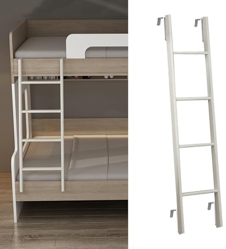 Échelle Suspendue For Lit Superposé, Universelle, Peu Encombrante, For Camping-car, For Enfants Et Adultes, Échelle D'escalade En Métal, Capacité De Charge De 150 Kg/330 Lb(White,4-Steps-140cm)
