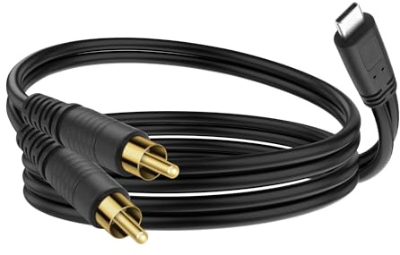 YACSEJAO Cavo USB C a 2RCA, 1M/3,2FT USB tipo C a RCA maschio audio splitter cavo per smartphone, laptop, amplificatore, altoparlante
