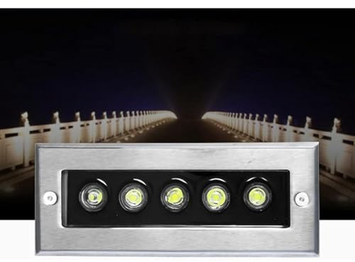 QICBYING Lámparas De Paisaje - Focos Suelo Led Exterior, Empotrable Al Aire Libre Focos De 220V CA, Luz Empotrada Rectangular Para Jardín, Foco LED De Suelo Para Jardín, Césped(White,3w)