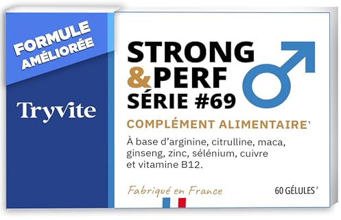 Formula Pratica per Uomini Attivi | 60 Capsule con Ginseng, Maca, Arginina, Citrullina e Zinco | TRYVITE STRONG&PERF