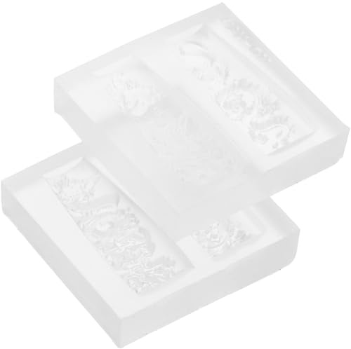 VILLCASE Lot de 2 Moules 3D en Silicone Translucide pour Décoration d'Ongles Gabarits pour Ongles en Relief Motifs Magnolia et Serpent Adaptés pour DIY Nail Art