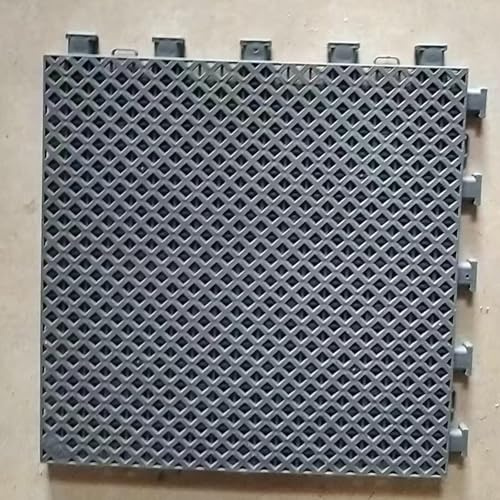 Tapis De Drainage, Dalle De Sol Modulaire en PP, Plaque for La Décoration De Clôture De Balcon, Protection Anti-Chute Et Antivol, pour Terrasse Piscine Garage Et Chenil(Grey,15 PCS)
