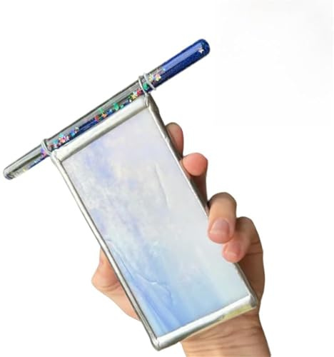 YHLHUXA Mini-AuraScope-Buntglas-Kaleidoskop, handgefertigtes dreieckiges Prisma-Farbglas-Kaleidoskop mit Glitzerstab, künstlerisches Lichtbeobachtungsgeschenk für Entspannung, Meditation (#A)