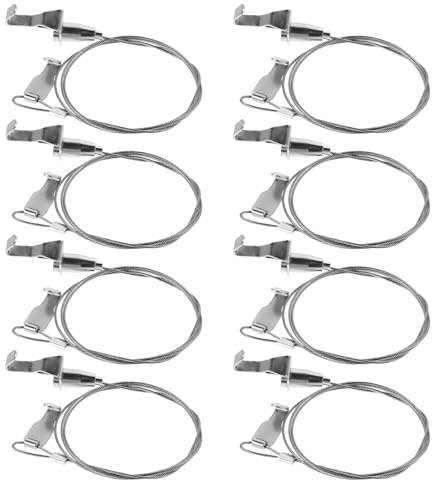 SMASOLO 8 Juegos Kit de Colgador de Cuadros Ajustable Cuerda Metálica Gancho Resistente para Exhibición de Arte Espejos y Marcos de Fotos Hardware Seguro para Galerías y Hogar