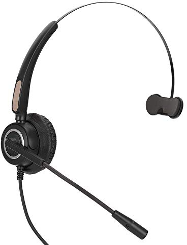 Brrnoo Casques Téléphoniques pour Téléphones de Bureau, Casque de Centre d'appels, Casque Téléphonique, écouteurs Téléphoniques, d'ordinateur de Centre 'appels, Prise 3,5, Binaural Filaire pour