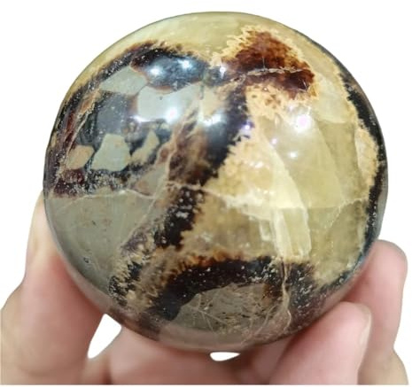 Hermoso Geoda de piedra natural, cristal de brujería decorativo pulido a mano, potenciador del estado de ánimo.(51-60mm)