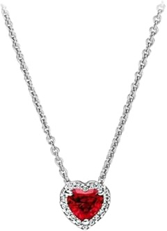 Gioielli Classica collana in argento sterling 925 con ciondolo a forma di cuore multi tondo si adatta al fascino in rilievo con accessori per te regalo creativo alla