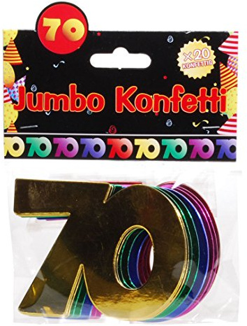 Udo Schmidt GmbH & Co Jumbo Zahlen Konfetti 70 Geburtstag Dekoration Party Tischdeko bunt Riesig 10cm!