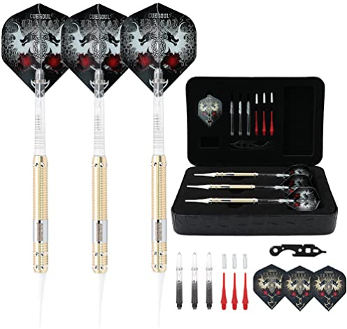 CUESOUL 16 Grams Deluxe Soft Tip Darts Set with Luxury Case（Dragon Series）