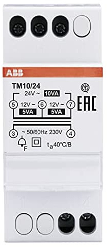 ABB Interrupteur modulaire, transformateur de tension pour sonnettes TM10/24V (référence : 2CSM228725R0802)