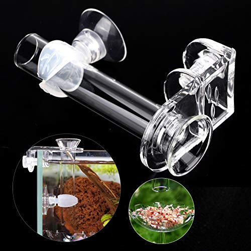 Cikonielf Garnelen Fütterung Klarer Shrimp Feeder Tube Aquarium Feeder Transparent Glas Garnelen Rohr Garnelen Feeder für Crystal Shrimp Tropical Fish