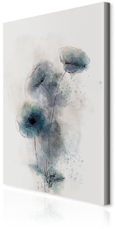 decomonkey Bilder Abstrakt Blumen 80x120 cm 1 Teilig Leinwandbilder Bild auf Leinwand Vlies Wandbild Kunstdruck Wanddeko Wand Wohnzimmer Wanddekoration Deko Mohnblumen Modern