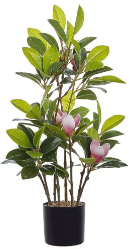 Dekorativer Magnolienbaum grün aus Kunststoff 70 cm im Blumentopf Magnolia