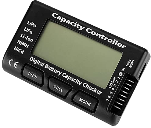BEYEE RC Battery Digital Tester, Capacity Voltage Checker Controller Tester with LCD Display for LiPo Life, Li-ion NiMH Battery