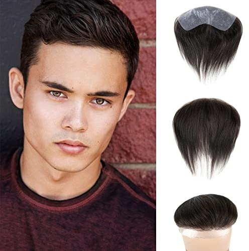 Lordhair Toupet Herren - Europäisches Echthaar Toupet, V-LOOP Skin Toupet für Männer, Toupet Echthaar Männer