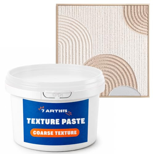 7 Artists Strukturpaste Acryl 280 ml Grob – Modellierpaste Weiß für Leinwand & Textured Art | Spachtelmasse Acrylmalerei | Texture Paste für Schablonen & Relieftechnik | Modeling Paste