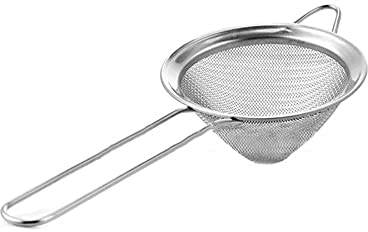 Colino da cocktail, in acciaio inox, a maglia fine, accessorio per bar, per tè, succhi di frutta e caffè, argento