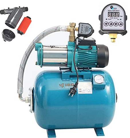 50 Liter Hauswasserwerk 5-stufige Gartenpumpe MHI1300-6000l/h - 5,5bar + EDS Trockenlaufschutz
