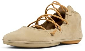 Camper Right Nina K400194 - Botines con cordones para mujer, Beige medio 030, 38 EU