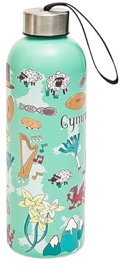 Eco Chic Reusable Thermal Bottle Stainless Steel Leakproof Insulated Water Bottle (Wales Montage Blue)