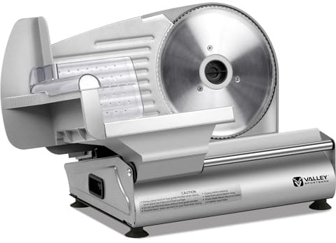 Valley Sportsman Meat Slicer Machine for Home - Electric Food Slicer with 7.5 Stainless Steel Blade, Adjustable Thickness Deli Slicer Cuts Meat, Bread, Cheese, Easy to Clean, Sliver