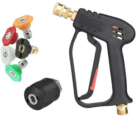 JATCSG Hochdruckreiniger-Pistole, Autowaschanlage, Hochdruckreiniger-Pistole, 5000 PSI Wascher, kurze Pistole mit 5 Druckdüsen & M22-Adapter
