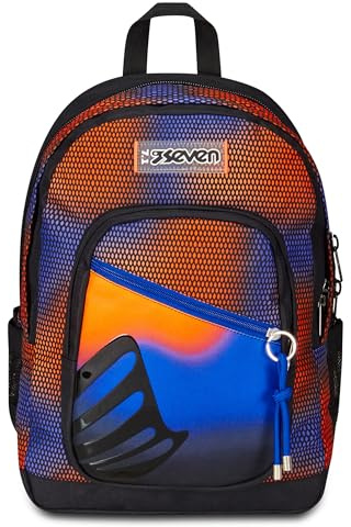 Seven Freethink Zaino Scuola Media Ragazzo, Scuola Elementare 34L, Doppio Scomparto, Tasca PC e Borraccia, Blu Scuro