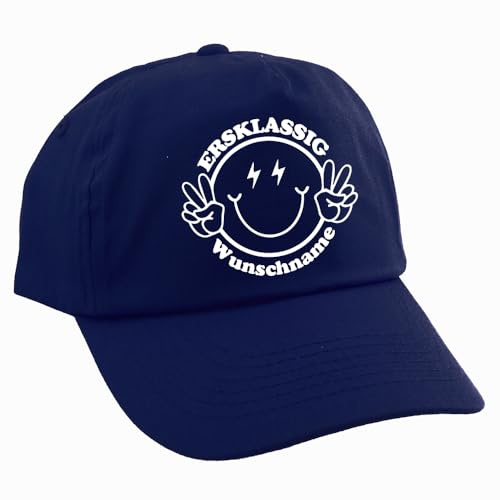 Elefantasie Personalisierte Cap für Kinder Baseball Kappe mit Name Bedruckt für Schulkinder Geschenk zur Einschulung ERSTKLASSIG