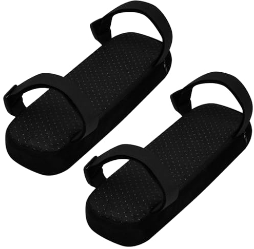 Rundago Juego de 2 Almohadillas para Reposabrazos de Silla, Cojin Protector para Reposabrazos con Espuma de Memoria, Almohadilla de Codo de Silla de Oficina para Alivio de Codos y Antebrazos (Negro)