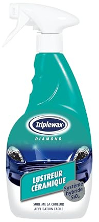 Triplewax Diamond Lustreur Céramique 500 ml – Protection céramique SiO2 haute brillance. Effet hydrophobe, résistance aux rayures et à l’oxydation, application rapide et facile.