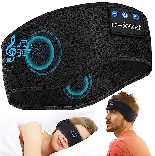 Schlafkopfhörer Bluetooth 5.4 für Seitenschläfer, Atmungsaktives Stirnband | Ultraweiches Schlaf Kopfhörer für heiße Sommernächte/Sport,Kein Ohrdruck, Kopfhörer zum Schlafen,16 Std. Akku,Bluetooth 5.4