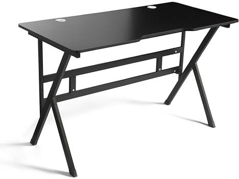 DUPI Mesa Gaming Ergonomica | Tablero Simulación Fibra de Carbono | Estructura ZZ | Soporta Monitores 40 | Carga 60kg (Sin LED)