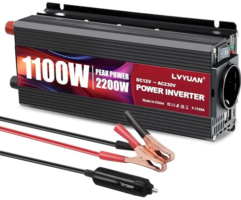 LVYUAN Convertisseur 12V 220V 1100W/2200W Transformateur Inverter