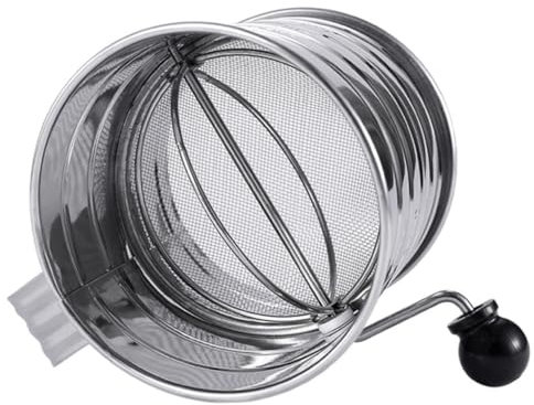 LALADEFIEE Rotary Flour Sifter Measuring Scale for Baking Accessories Stainless Steel Sugar Sifter for Fine Sieve Wholemeal Flour