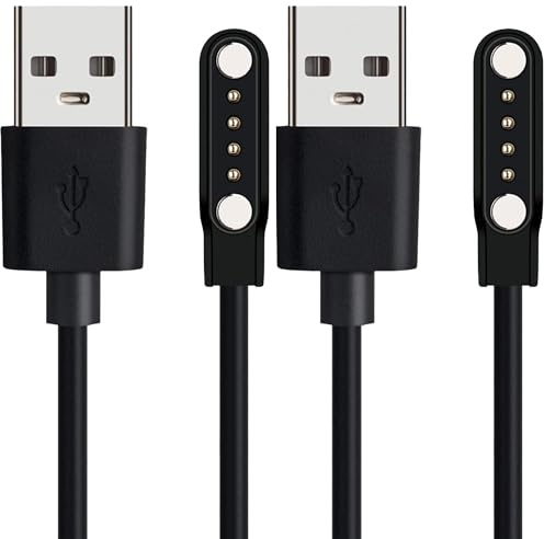 Lamshaw Chargeur sans Fil Magnétique Ultra-Rapide Compatible avec SANOTO DG08 - Charge en 1h30 | Compatible Écouteurs Bluetooth | LED Intelligent | Portable & Étanche IPX5 ﻿ (2 Packs-Noir+Noir)