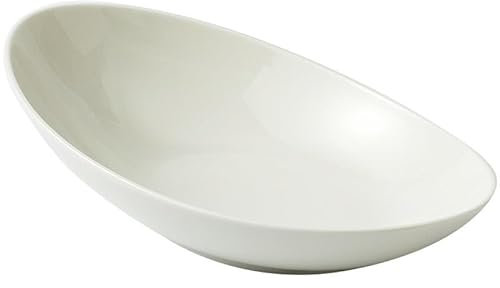 ADYHBFGT Platos de Cocina Plato de Pescado al Vapor Chino Plato de preparación Ovalado Plato de Pescado de Restaurante Plato Hondo de cerámica de Hotel Platos de Restaurante(10.5inch)