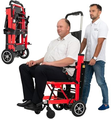 Silla De Ruedas EléCtrica Subir Escaleras Silla salvaescaleras para escaleras con accionamiento por orugas, salvaescaleras para personas mayores, silla salvaescaleras ligera, batería de liti