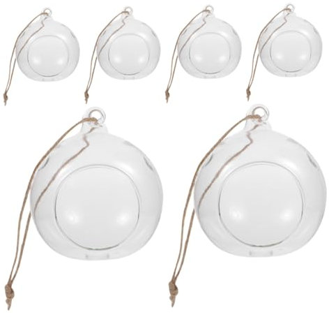 VICASKY Lot de 6 photophores à Suspendre avec Corde de pour Terrarium DIY et décoration de Chambre élégante et Polyvalente