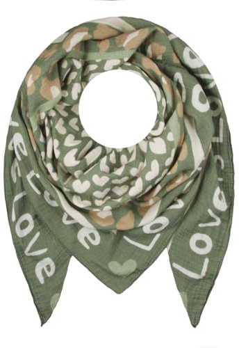 Majea - Dreieckstuch Damen-Halstuch, Schal Scarf Stola Quadratischer Schal Damen (880070) (grün 4)