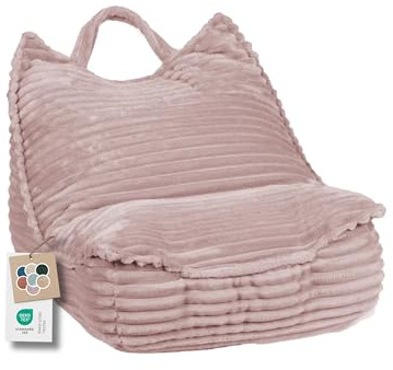 GuteKudde sittsäck för barn med handtag – sittdyna för barnrum Montessori – Kids Sweet Garfield fluffig tyliatyg (58 x 70 x 55 cm, rosa)